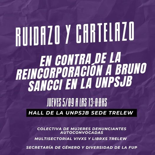 LA UNIVERSIDAD TRATA EL PEDIDO DE REINCORPORACIÓN DE BRUNO SANCCI