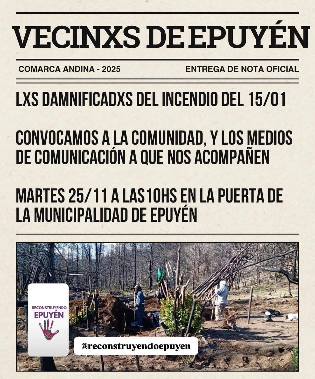 A UN AÑO DE LOS INCENDIOS EN EPUYÉN LAS FAMILIAS NO RECIBIERON LO PROMETIDO