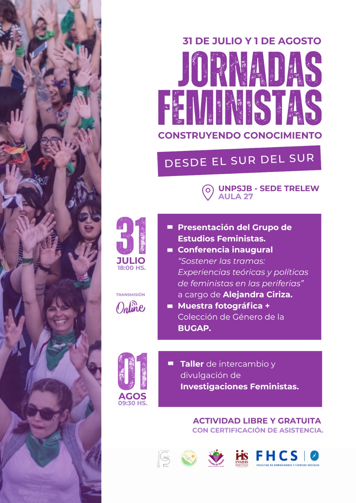 JORNADAS FEMINISTAS EN LA UNP DE TRELEW: “CONSTRUYENDO CONOCMIENTO DESDE EL SUR DEL SUR”